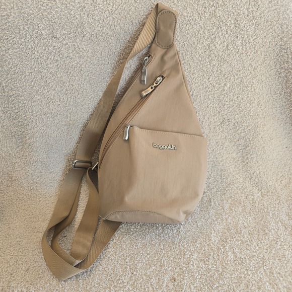 Baggallini Handbags - Baggallini Mini Sling Crossbody Bag Color Is Beach (Tan) Outdoor Hiking Travel